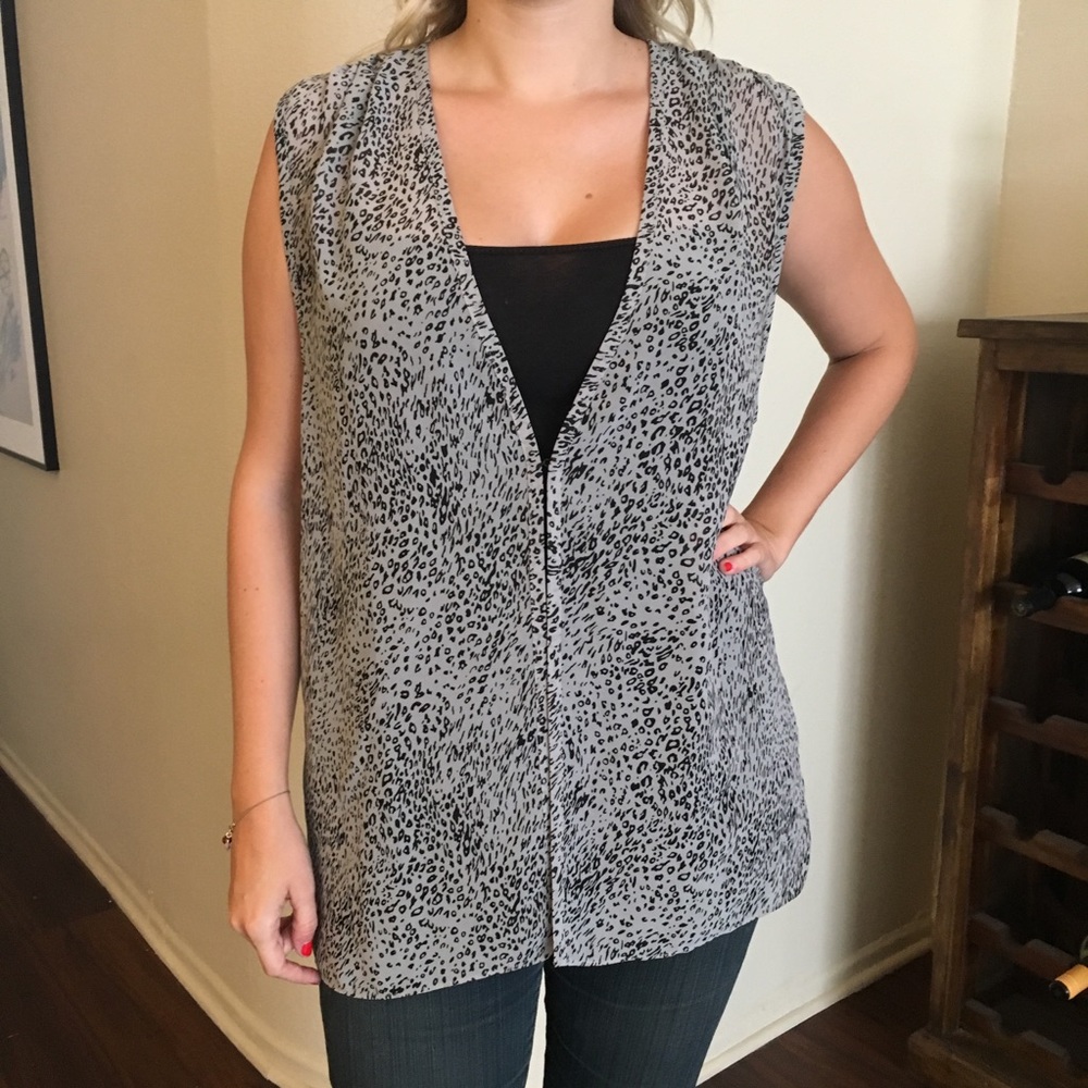 UO Sparkle & Fade Animal Print Vest
